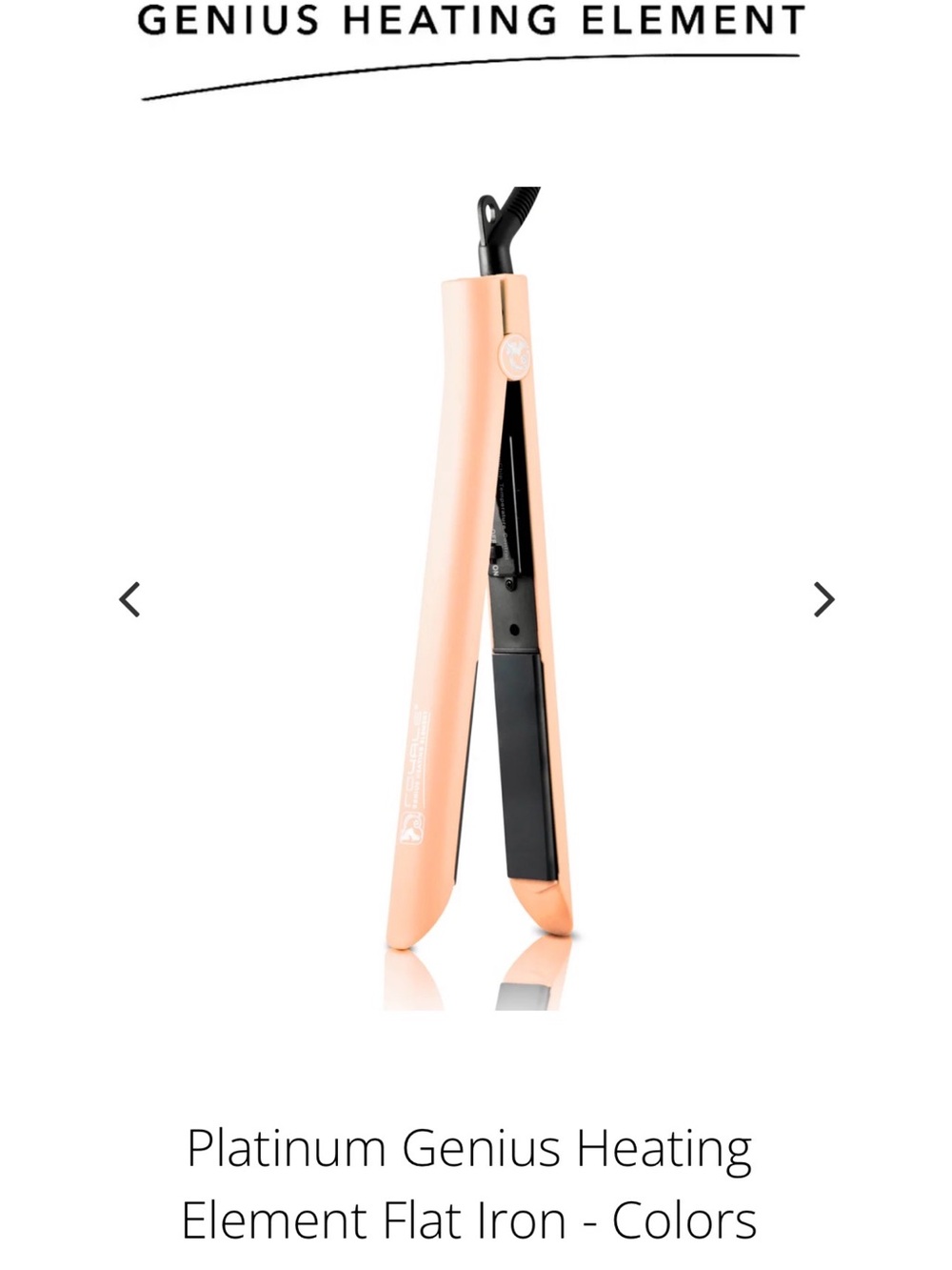 Platinum Genius Flat Iron — Peach Straightener for Smooth Styling